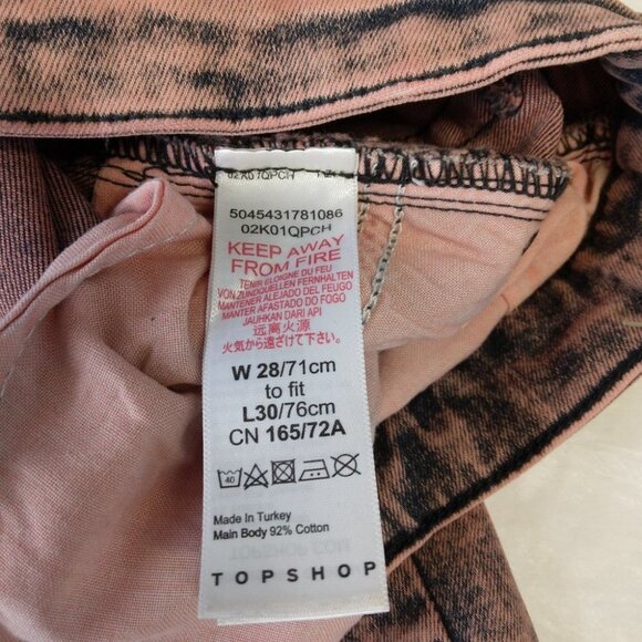 TOPSHOP Acid Wash High Rise Skinny Cropped JEANS  size 28 - Picture 13 of 14